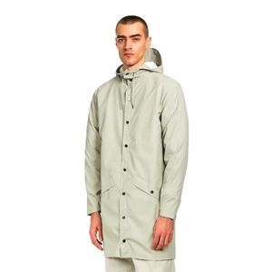 NWT Rains Unisex Gray European Style Rain Coat Extended Hood "Cement" L